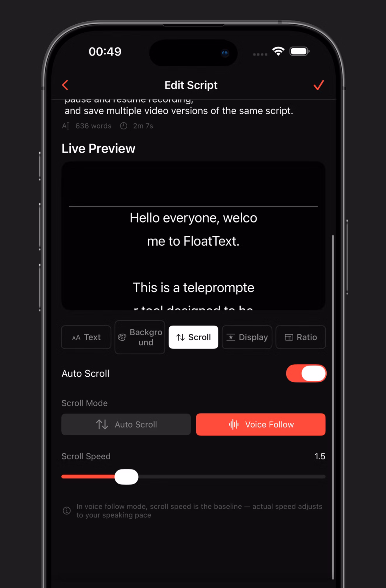 Scroll with your voice